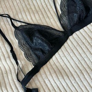 Black Lace Bralette - XS